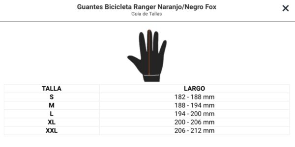 Guantes Bicicleta Ranger Naranjo/Negro Fox