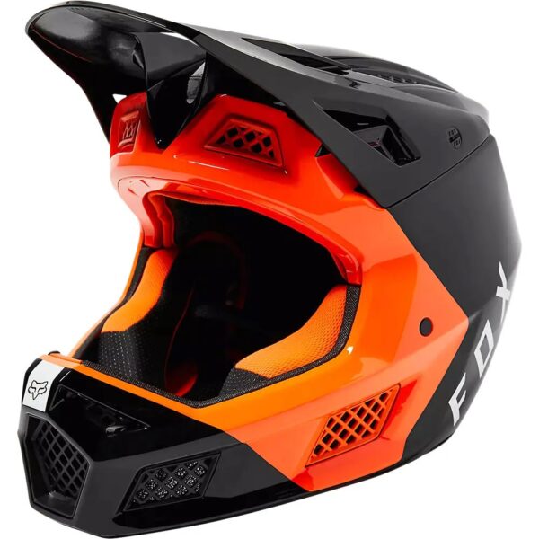 Casco Bicicleta Rampage Pro Carbon Mips™ Fuel Negro/Naranjo Fox M