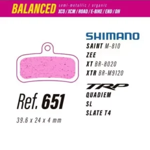 Pastillas LESS BRAKES Balanced 651 para Shimano Saint, Zee, XT, XTR