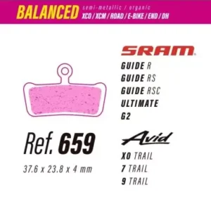 Pastillas LESS BRAKES Balanced 659 para Sram Guide, Ultimate, G2