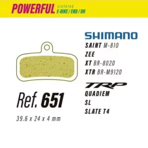 Pastillas LESS BRAKES Powerful 651 para Shimano Saint, Zee, XT, XTR