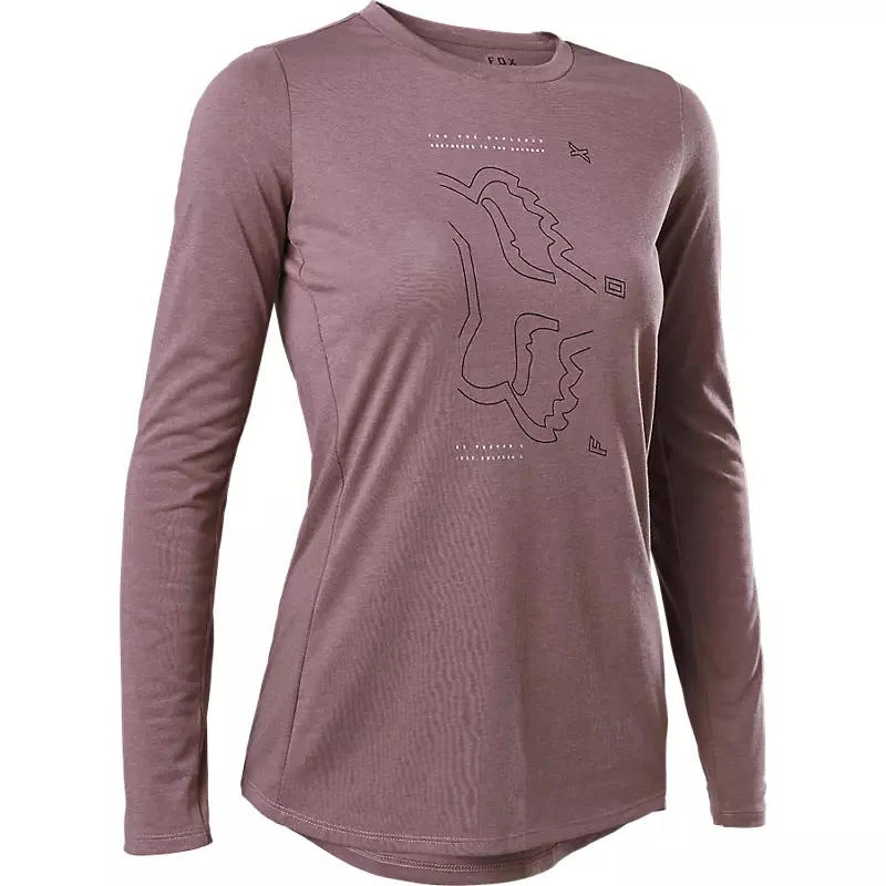 Polera Bicicleta Mujer Ranger Drirelease® Manga Larga Morado Fox